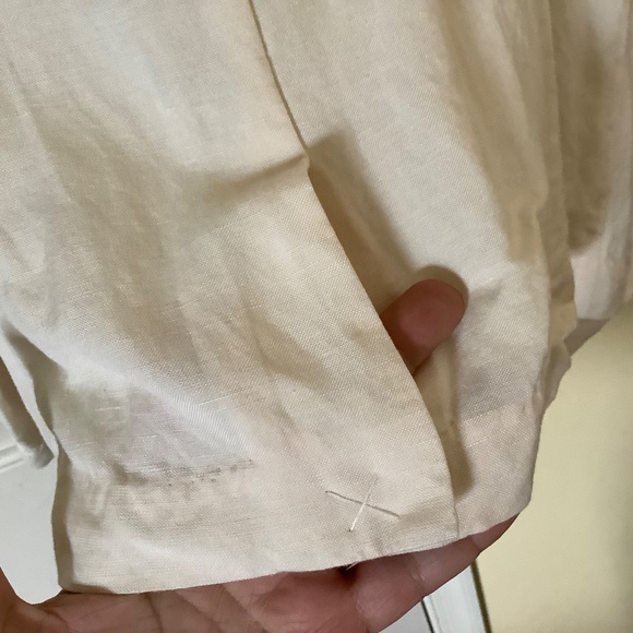 H by Halston Draped Zip Front Linen Blend Blazer Ecru SZ 14 - Picture 8 of 16